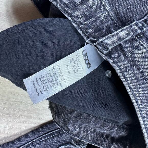 ASOS Faded Black Distressed Ripped Grunge Edgy High Rise Skinny Denim Jeans 26 - Picture 16 of 16